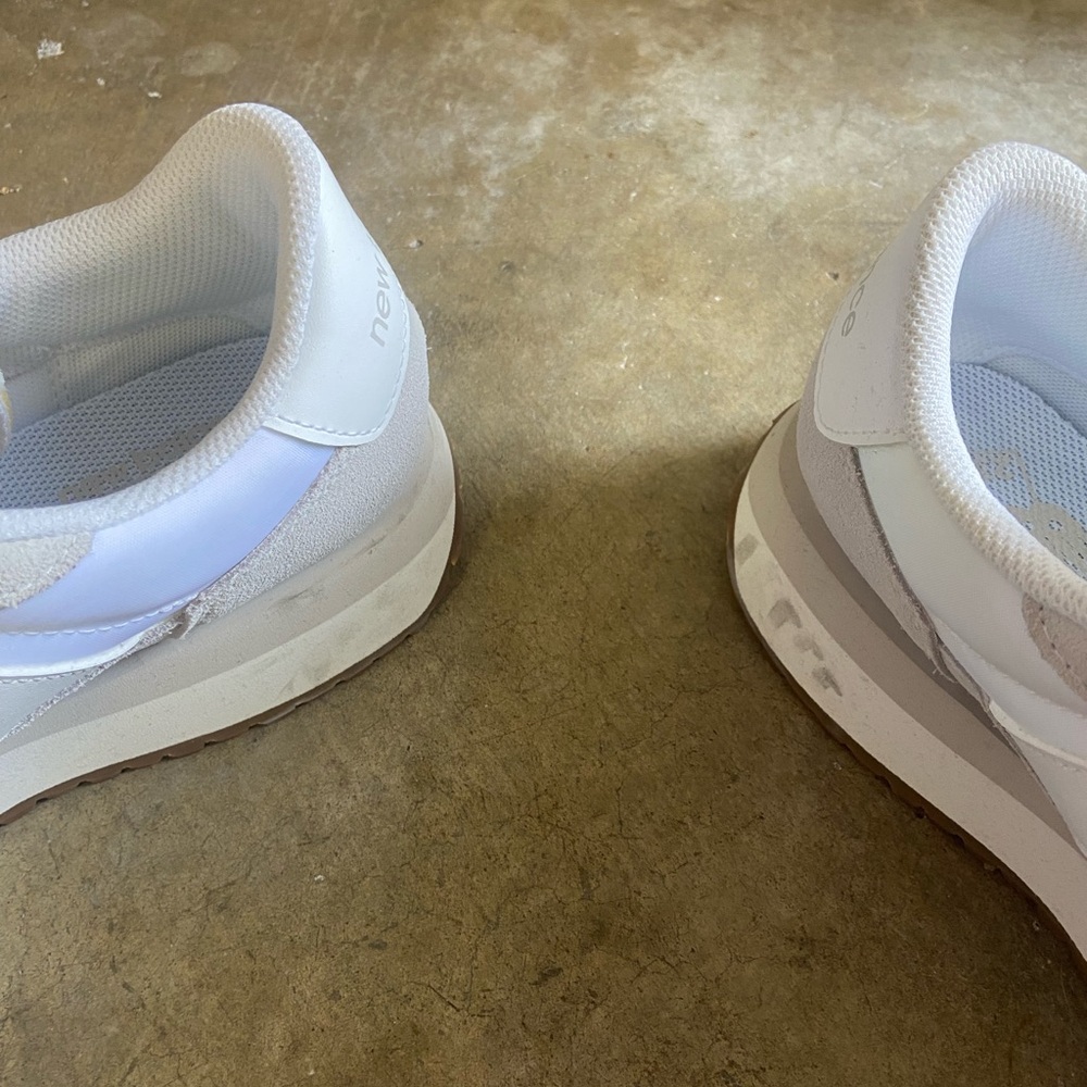 New Balance Classic White and Cream Sneakers - Picture 4 of 6